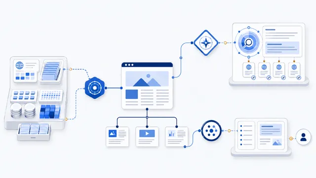 Public website connected to separate AI crawler categories for model development, search discovery, and user-requested retrieval