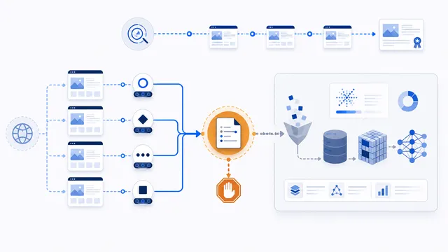 Robots.txt control stopping public web content from entering an AI model-training pipeline while search discovery remains separate