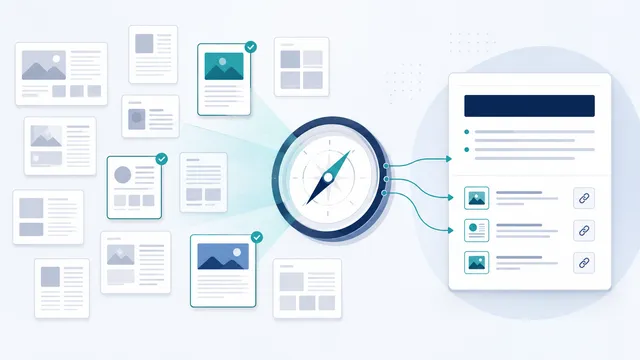 AI search crawler discovering public webpages and connecting selected sources to a grounded answer with citations